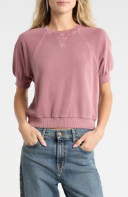 PAIGE Queenie Short Sleeve Puff Sleeve Cotton Top