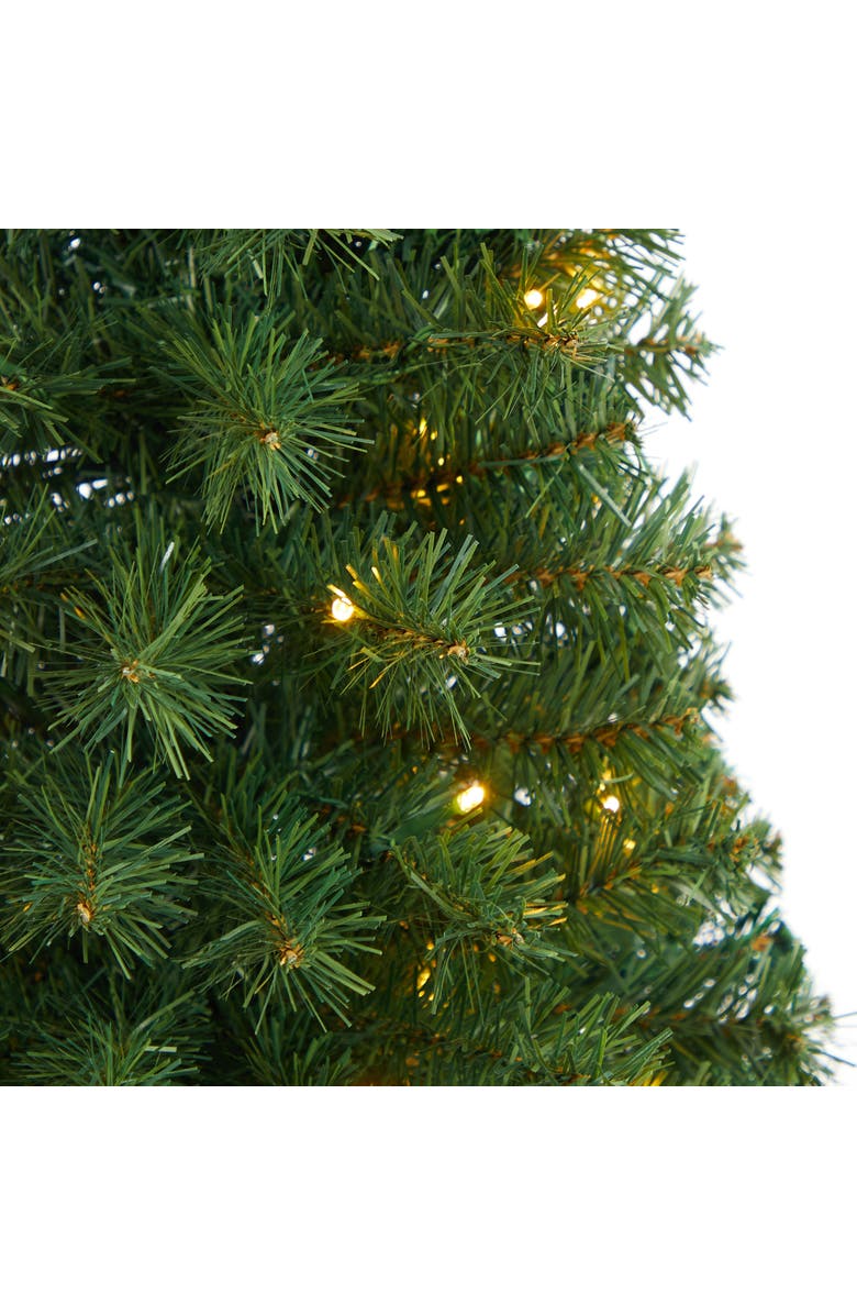 NEARLY NATURAL 3-ft Green Artificial Christmas Tree with 50 LED Lights and 118 Bendable Branches, Alternate, color, Green