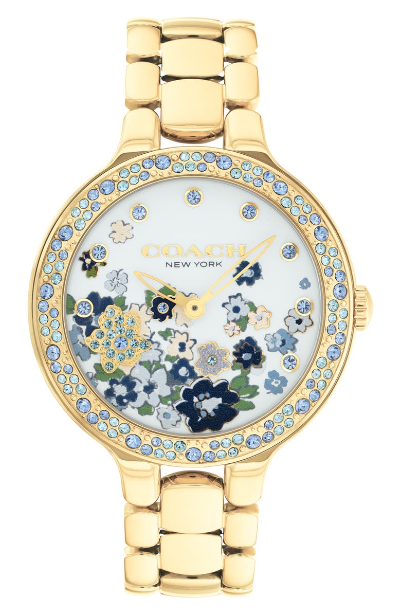 COACH Chelsea Bracelet Watch, 36mm, Main, color, Blue/ Gold