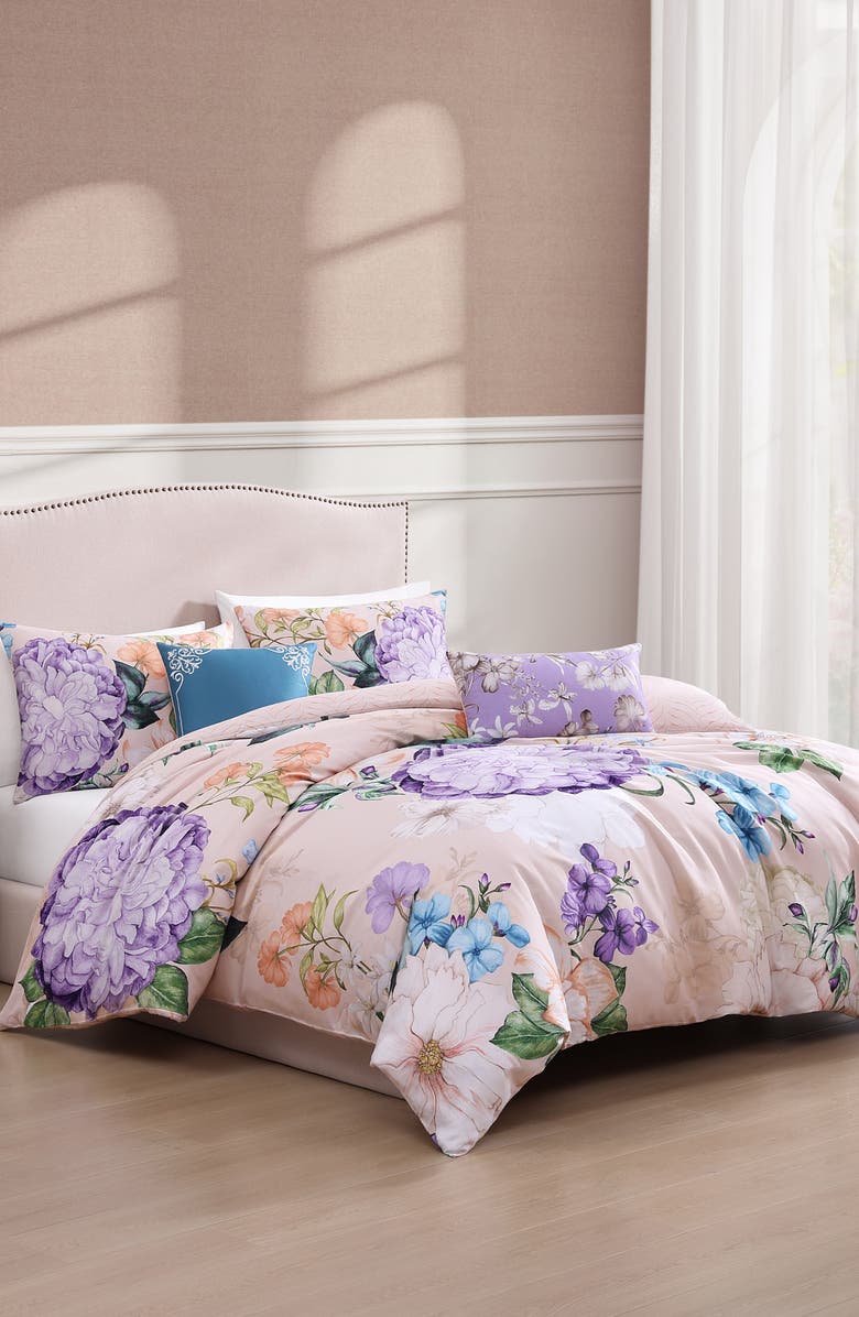 Bebejan Bright Bouquet Reversible Cotton Sateen Comforter Set, Alternate, color, 