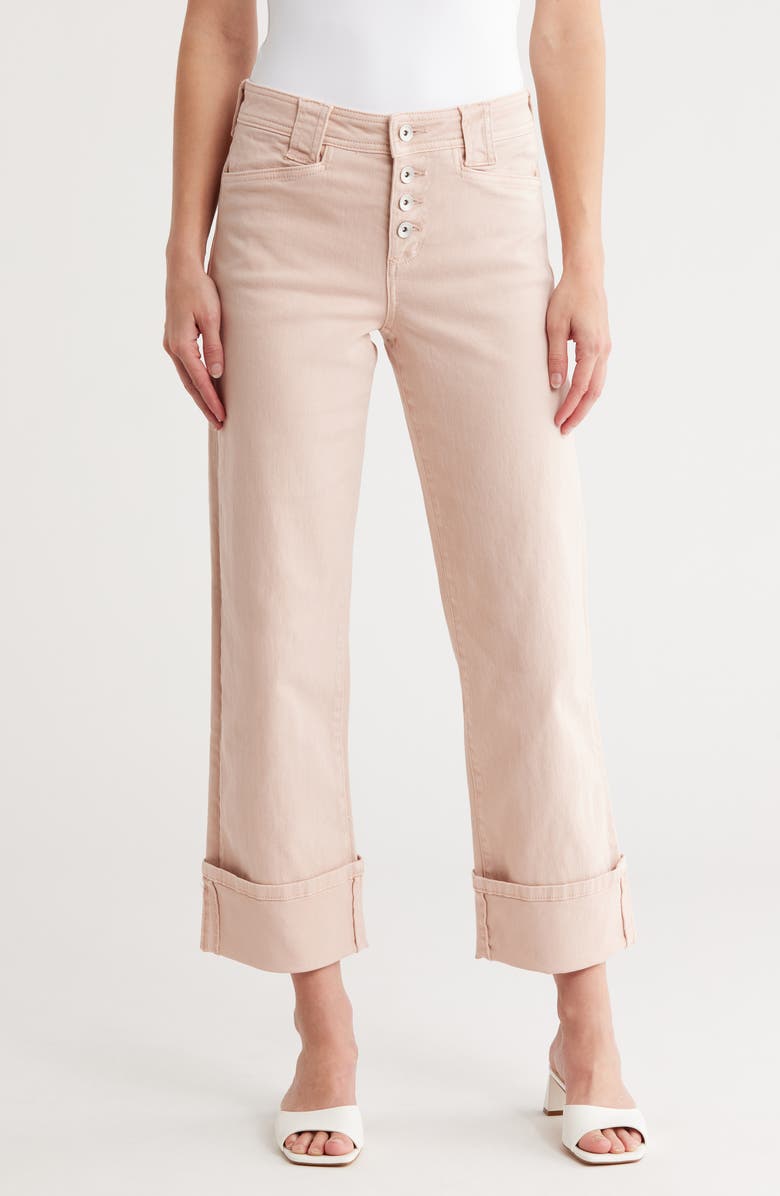 Sanctuary Luna Button Fly High Waist Cuff Straight Leg Jeans, Main, color, 