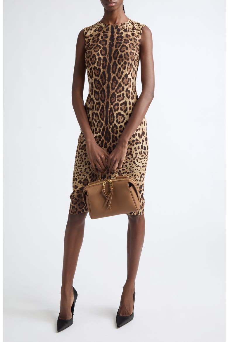 Leopard Print Stretch Silk Charmeuse Shift Dress, Alternate, color, LEO NEW