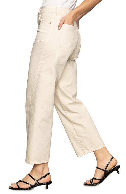 Sanctuary District High Rise Column Ankle Jeans In Washed Sandstone In White