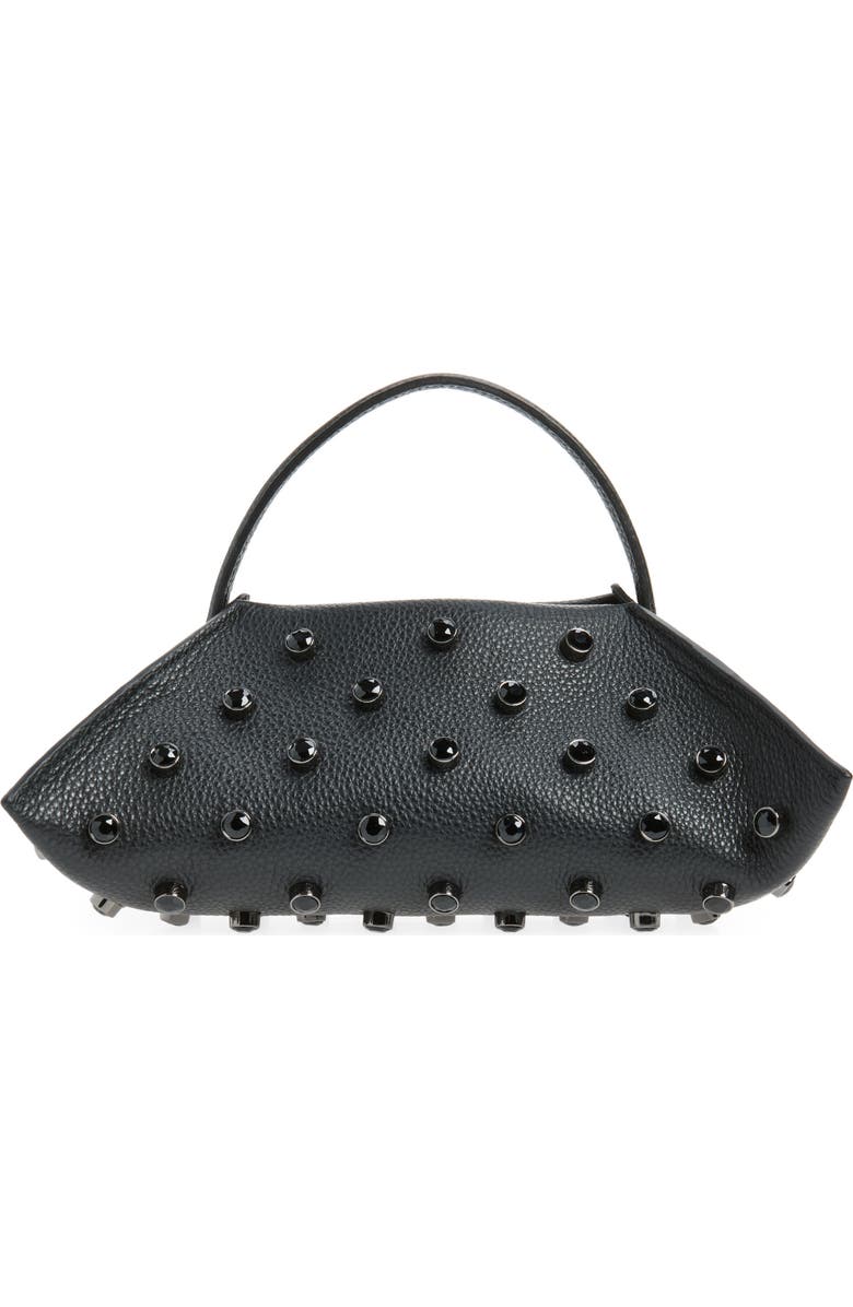 Altuzarra Origami Embellished Leather Baguette Bag, Main, color, Black / Black Crystal