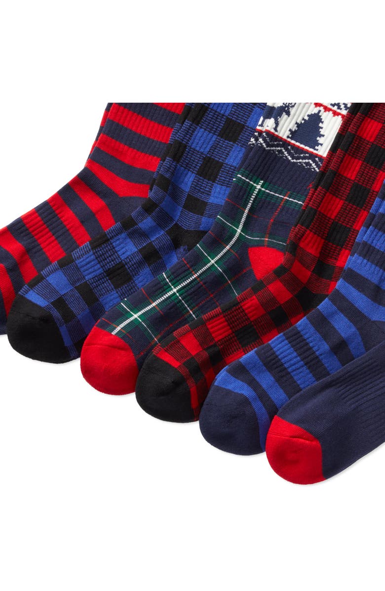 Polo Ralph Lauren Artic Holiday Bear Assorted 6-Pack Cotton Blend Crew Socks, Alternate, color, 
