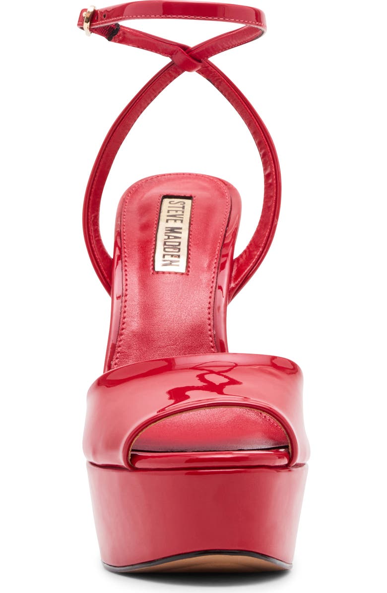 Steve Madden Jezzica Ankle Strap Platform Sandal, Alternate, color, Red Patent