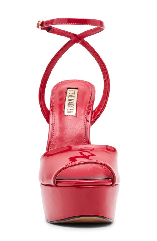 Steve Madden Jezzica Ankle Strap Platform Sandal In Red