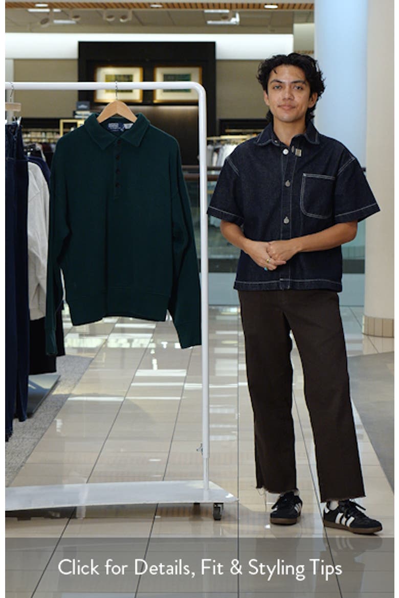 Sueded Heritage Rib Knit Button Pullover video