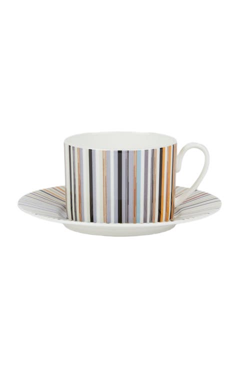 Stripes Jenkins Set Of 6 Tea Cups 
Saucers