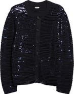 Bode Sequin Spotlight Virgin Wool Cardigan