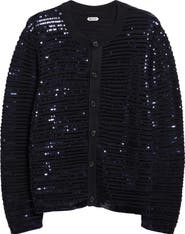 Bode Sequin Spotlight Virgin Wool Cardigan
