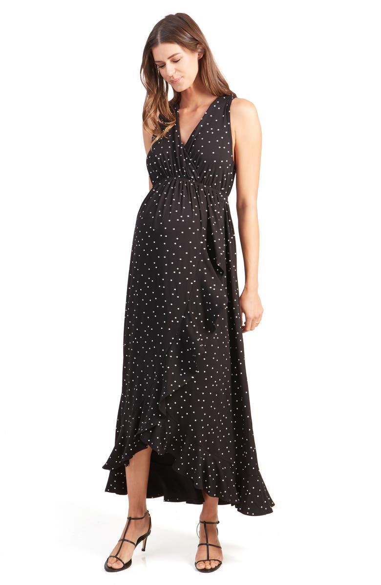 Ingrid & Isabel<sup>®</sup> Active Racerback Ruffle Maternity Maxi Dress, Alternate, color,