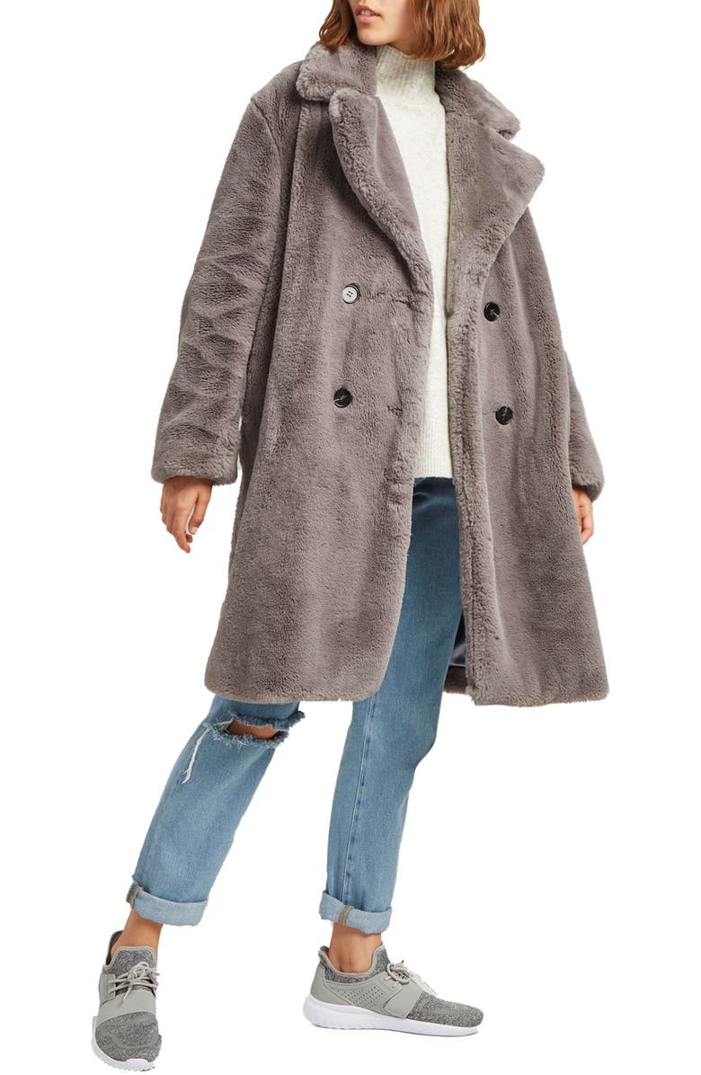 French Connection Annie Faux Fur Jacket, Alternate, color,