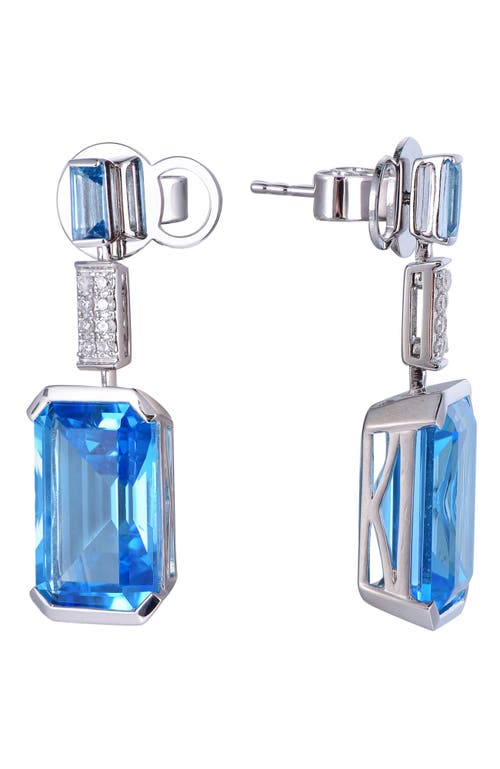 Kahn High Jewelry Swiss Blue Topaz Earrings With Diamonds In Swiss Blue