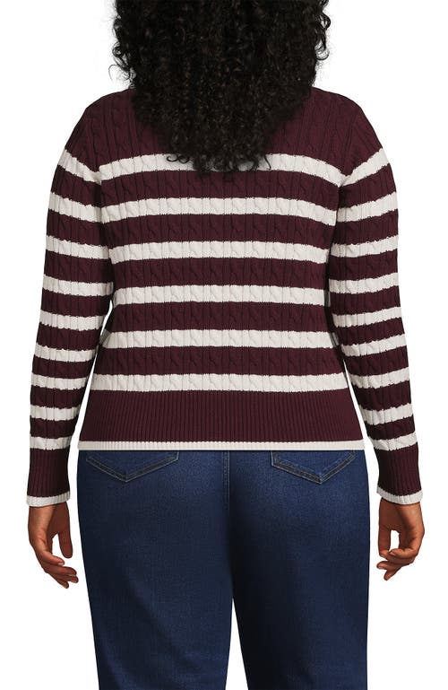 Lands' End Drifter Modern Cable Crew Sweater In Multi