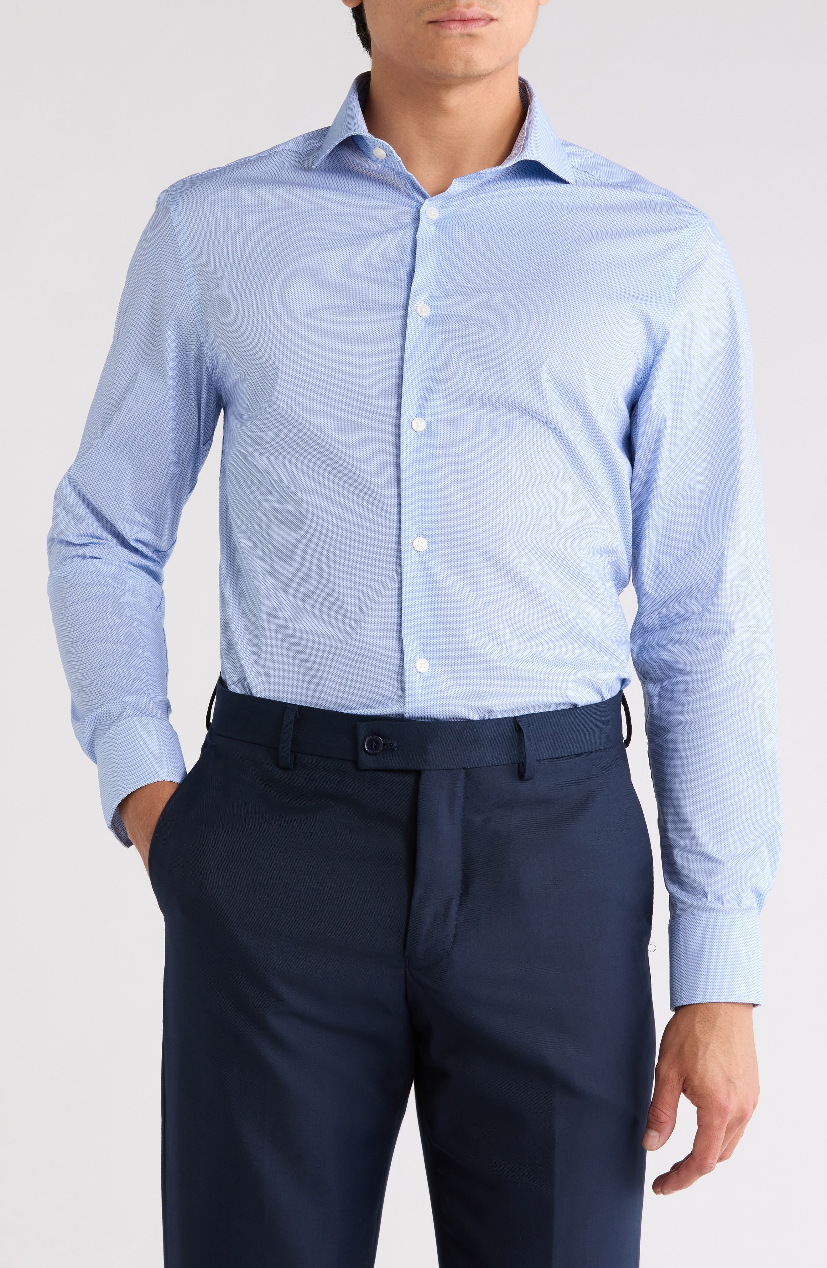 Advanced Tech Stretch Slim Fit Print Dress Shirt