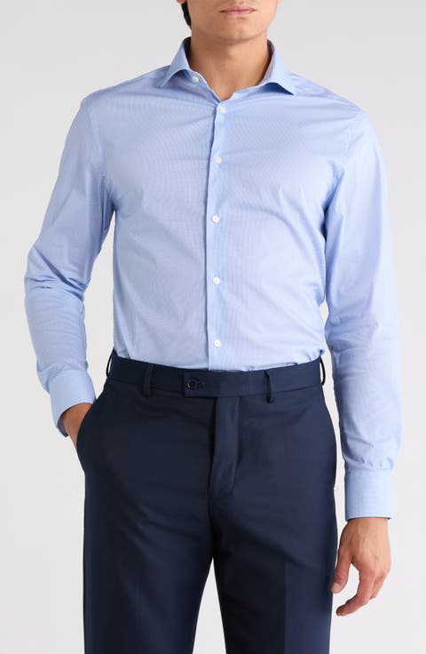Advanced Tech Stretch Slim Fit Print Dress Shirt