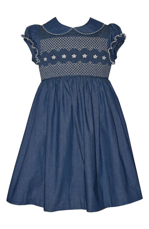 Kids' Smocked Denim Dress