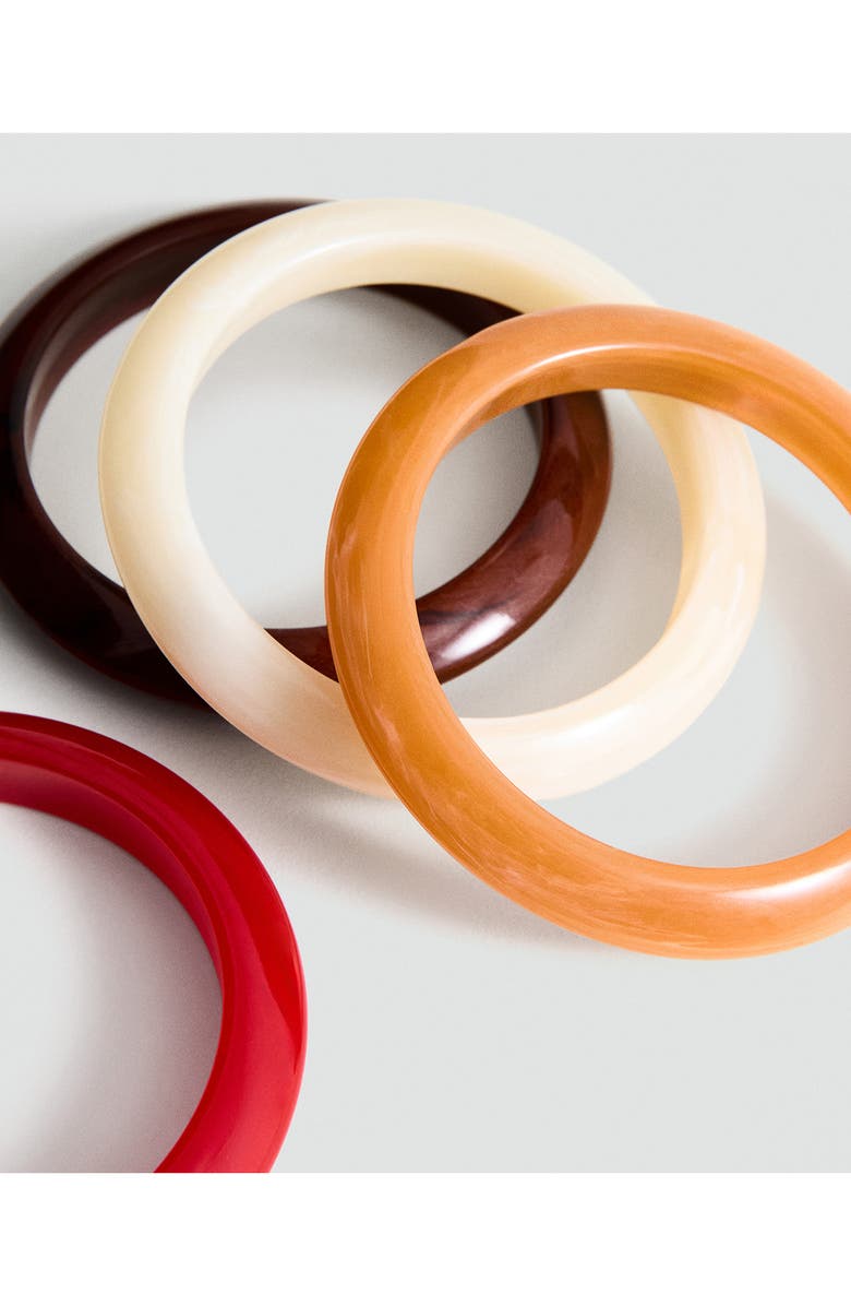 MANGO 4-Pack Bangle Bracelets, Alternate, color, Red Multi