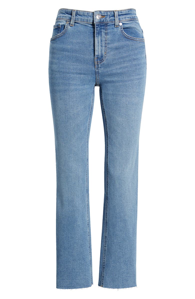 MANGO Sienna Raw Hem Crop Flare Jeans, Alternate, color, Medium Blue