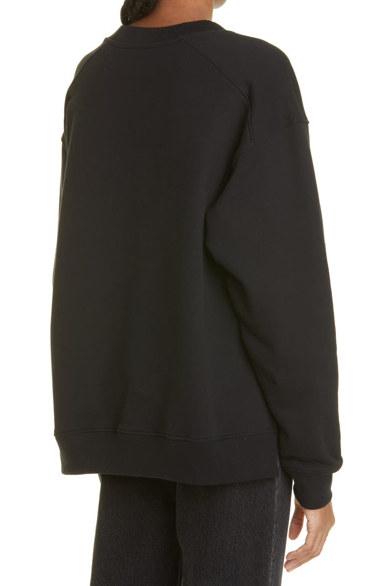 Moschino Question Mark Logo Organic Cotton Sweatshirt, Alternate, color,