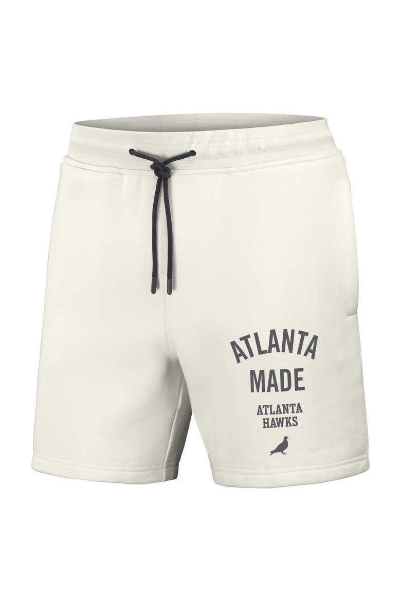 Men's NBA x Staple Cream Atlanta Hawks Heavyweight Fleece Shorts, Alternate, color, Cream