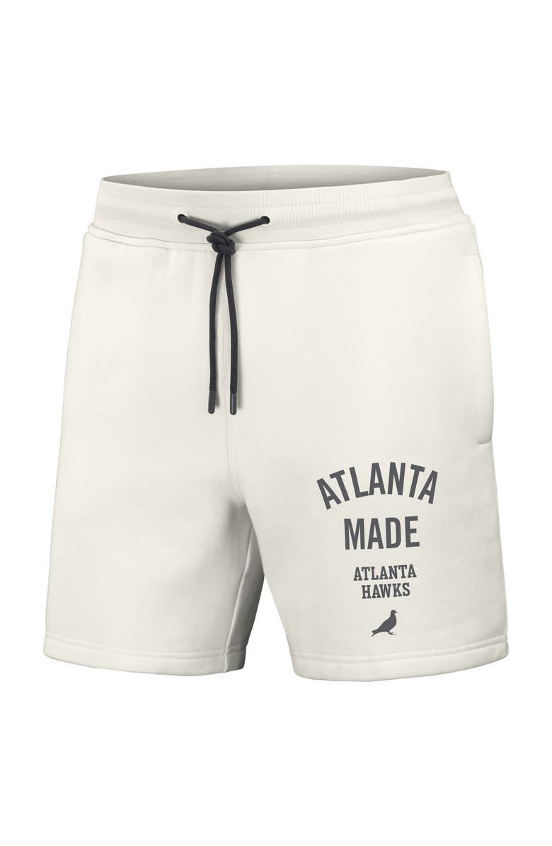STAPLE Men's NBA x Staple Cream Atlanta Hawks Heavyweight Fleece Shorts, Alternate, color, Cream