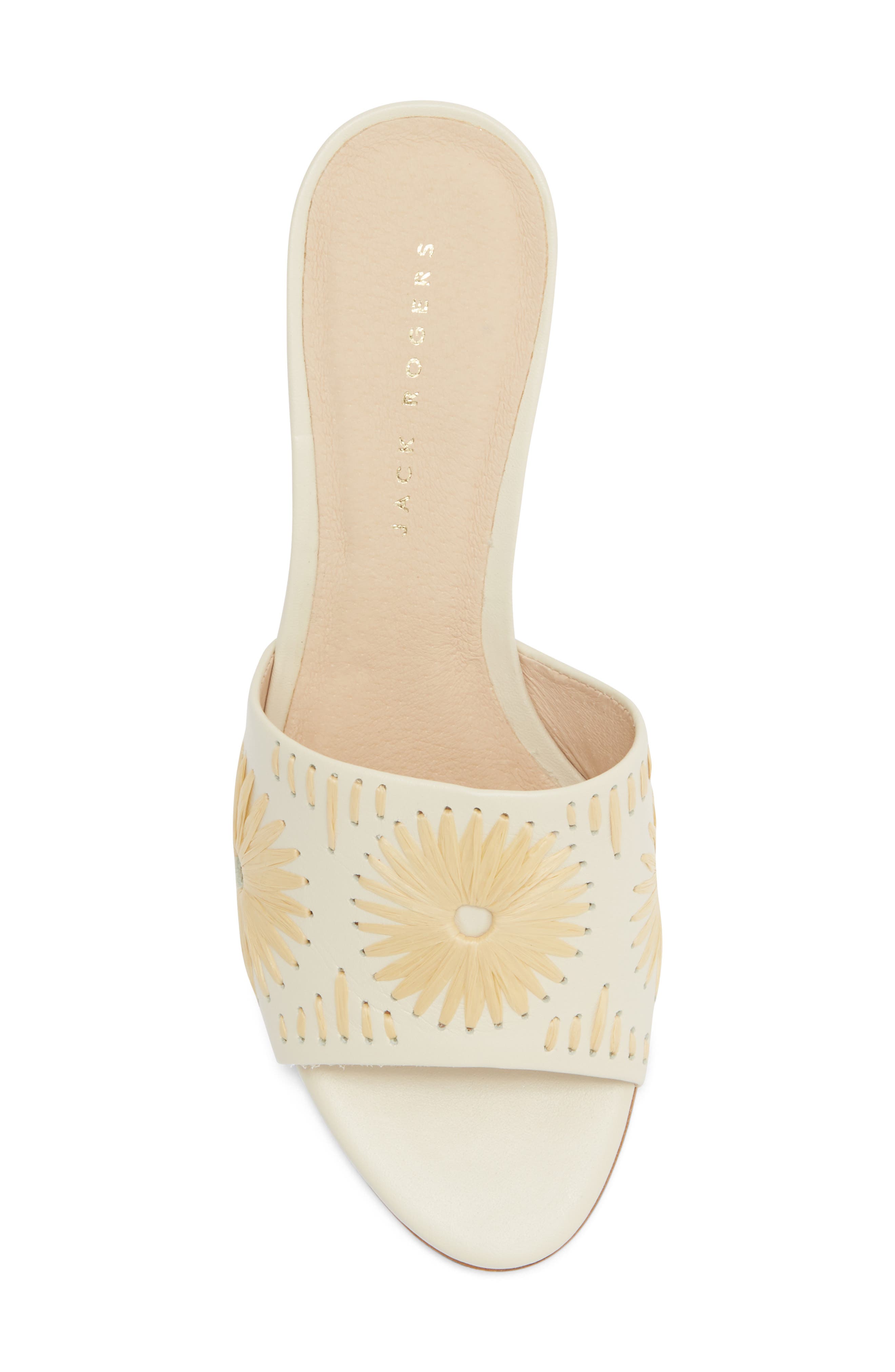 Susie Raffia Stitched Slide Sandal, Alternate, color, IVORY/ NATURAL