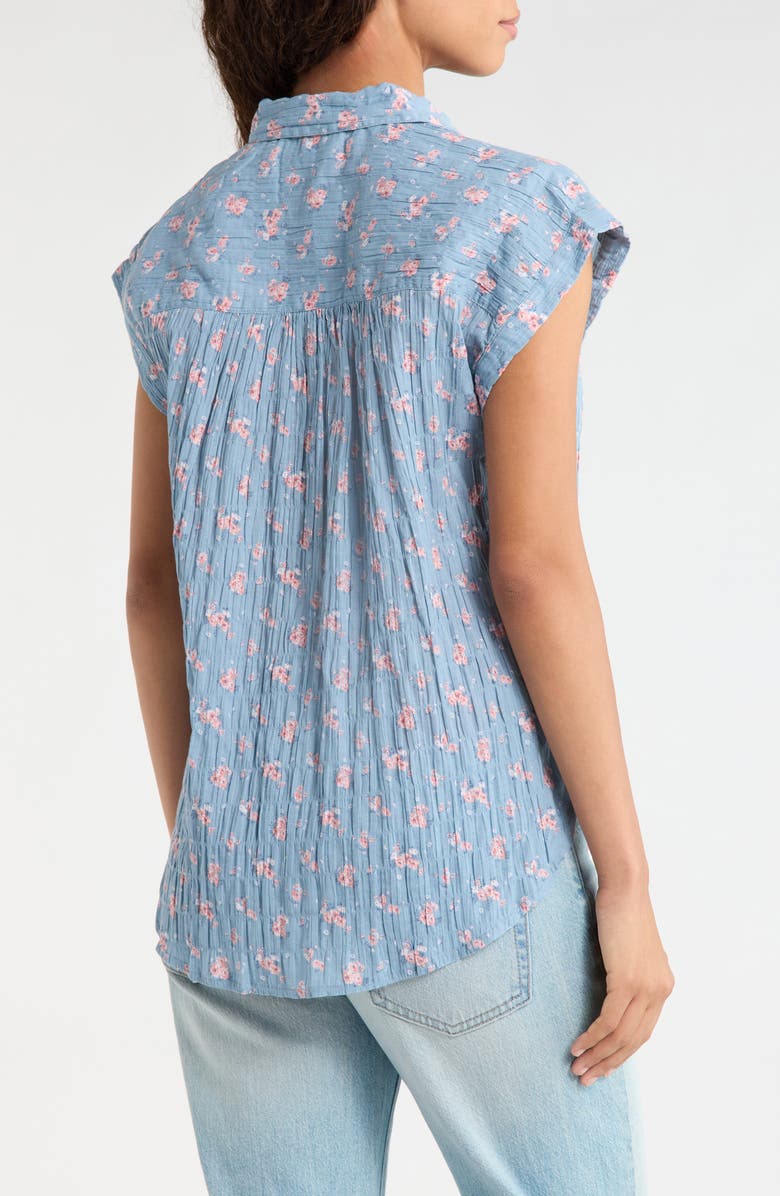 Lucky Brand Floral Stretch Cotton Button-Up Shirt, Alternate, color, Blue Floral