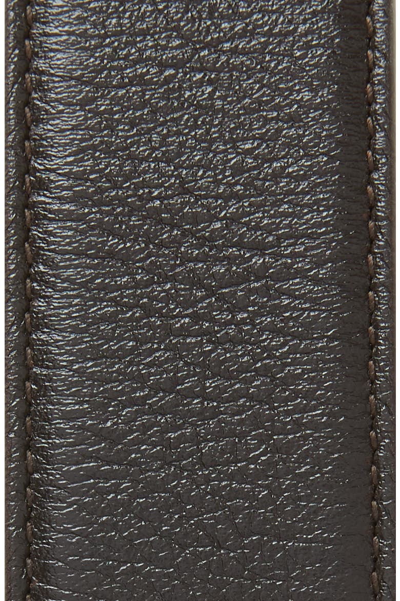 YSL Logo Leather Belt, Alternate, color, WESTERN MOKA