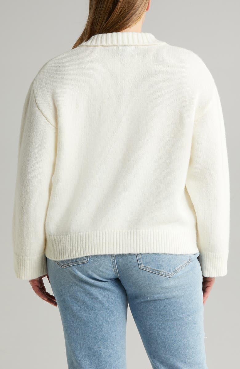 ASOS DESIGN Curve V-Neck Sweater, Alternate, color,
