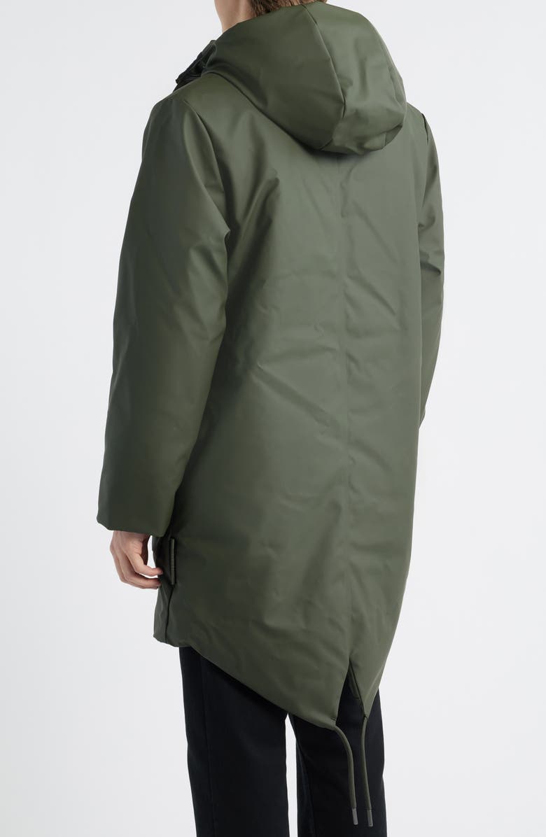 Rains Nome Long Waterproof Parka, Alternate, color, Green