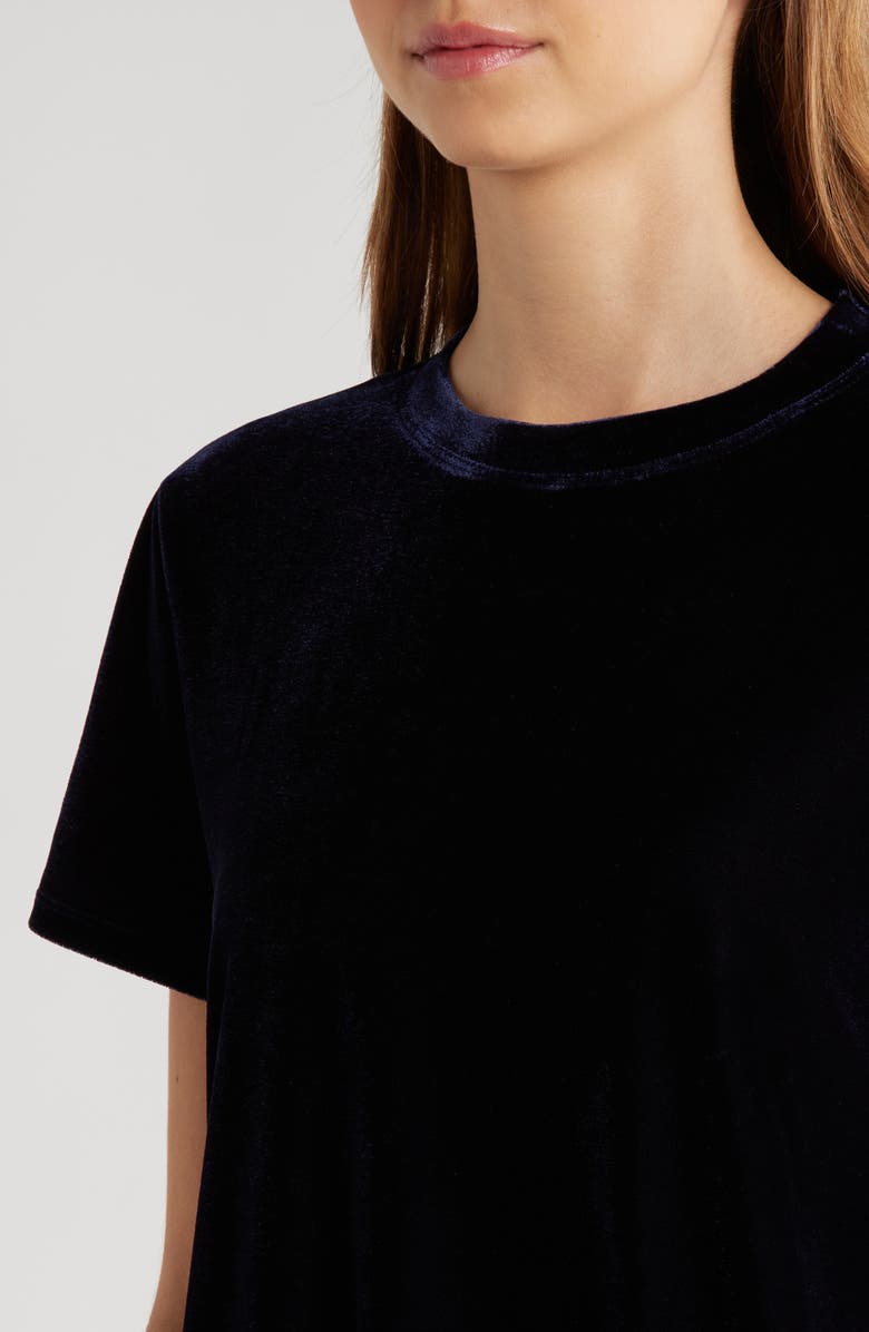 Madewell Velvet T-Shirt, Alternate, color, Midnight Navy