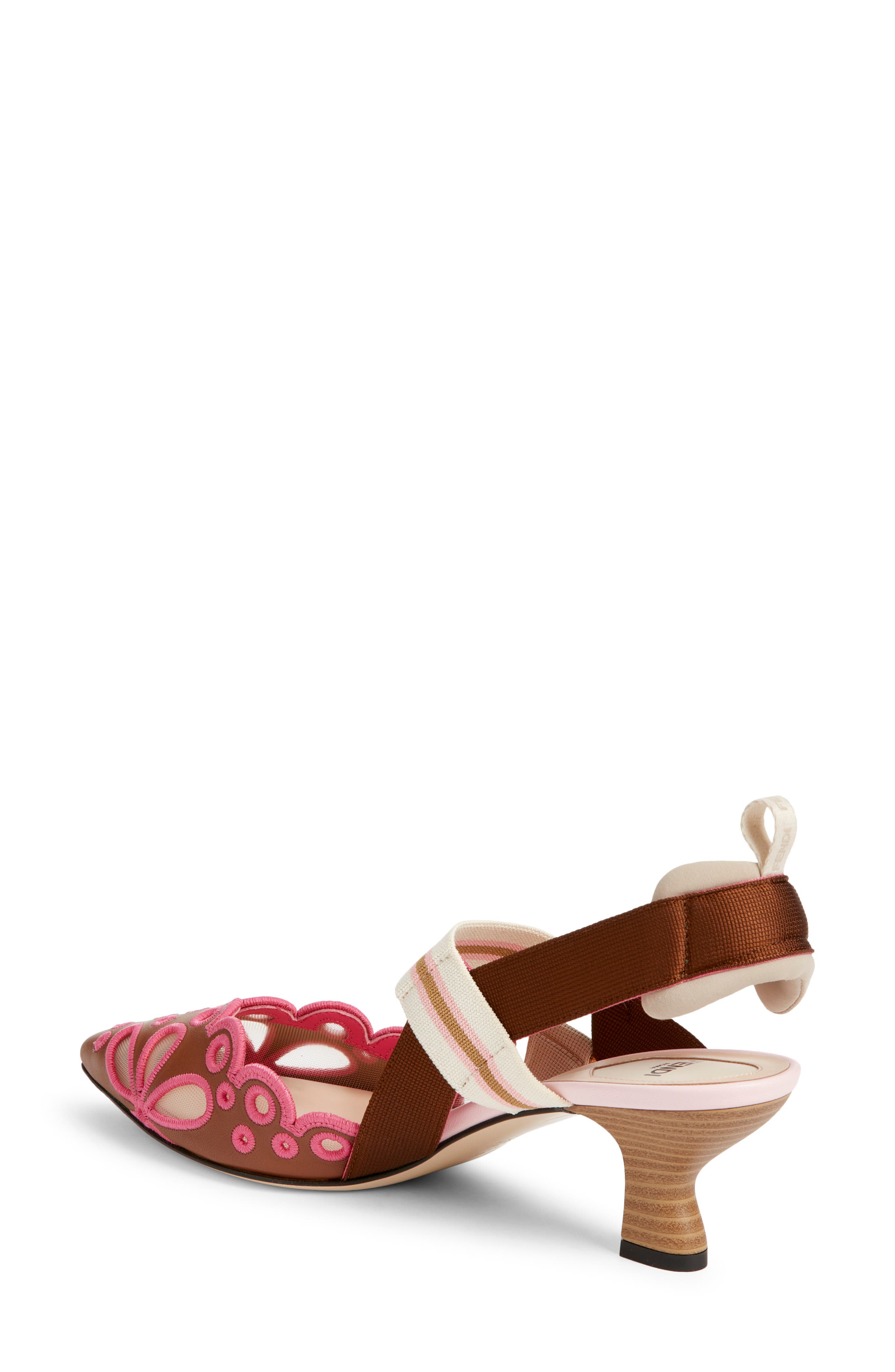 Fendi Colibrì Embroidered Slingback Pump, Alternate, color, F1vp2 Sellier Surfinia