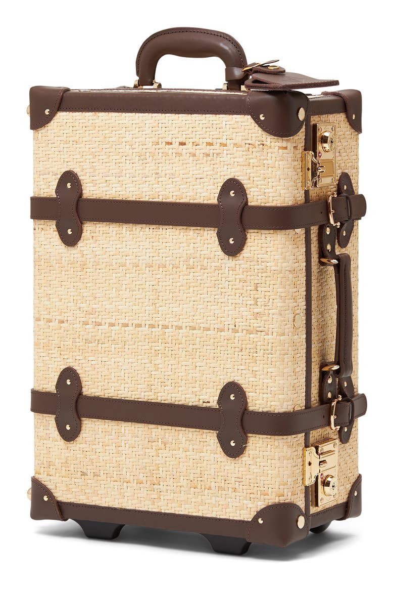 The Explorer 20-Inch Rattan Rolling Carry-On, Main, color, BROWN