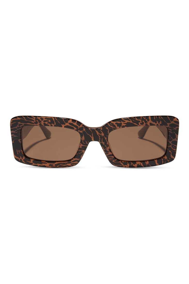 Indy 51mm Gradient Rectangular Sunglasses, Main, color, ANIMAL / BROWN