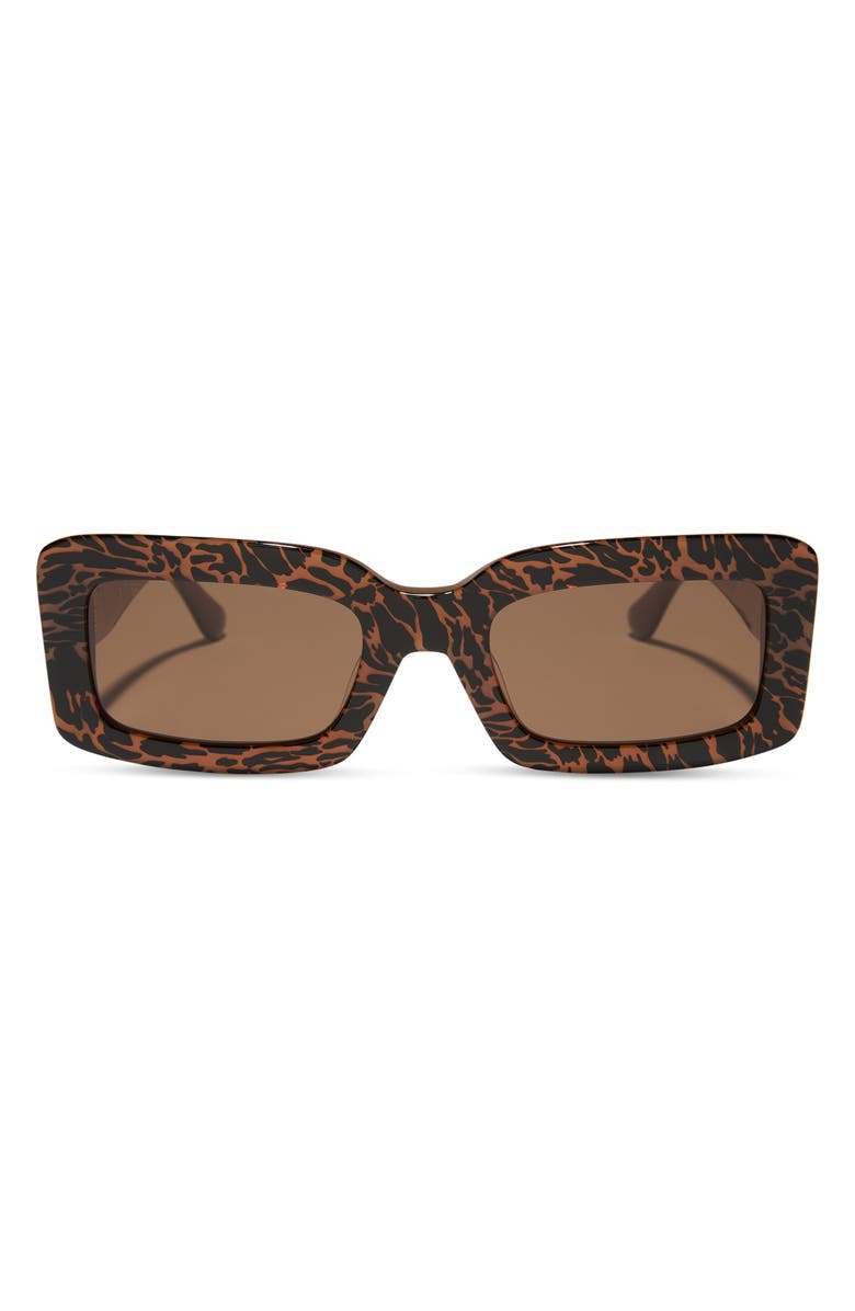 DIFF Indy 51mm Gradient Rectangular Sunglasses, Main, color, Animal / Brown