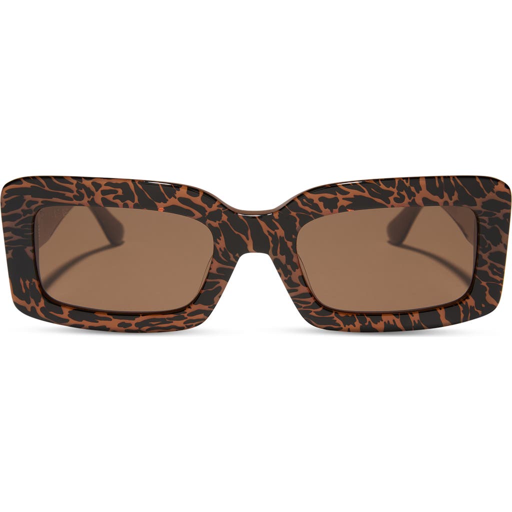 Diff Indy 51mm Polarized Rectangular Sunglasses In Brown