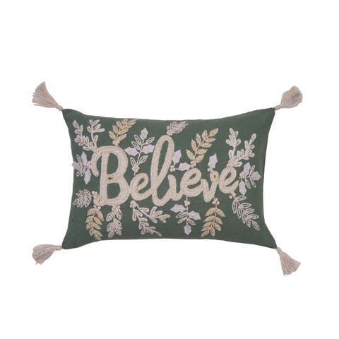 Believe Throw Pillow, 14" x 22"