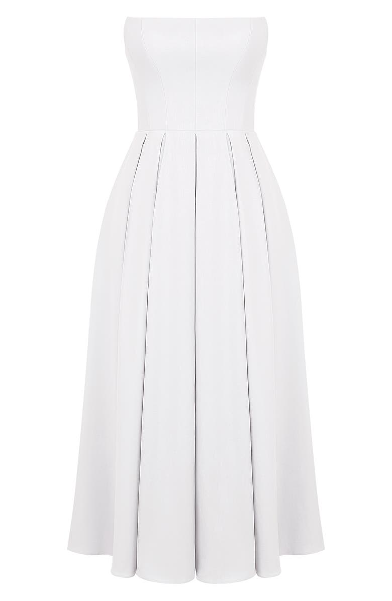 HOUSE OF CB Audrey Strapless Midi Dress, Alternate, color, White