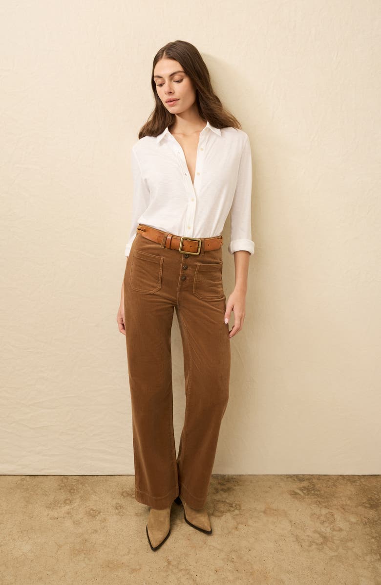 Faherty Stretch Corduroy Patch Pocket Pants, Alternate, color, Cord Brown