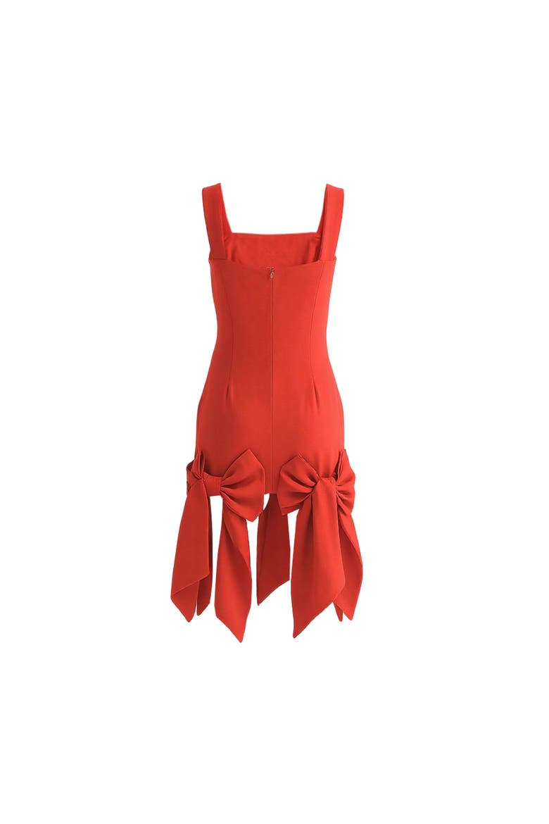 Bow-Tail Dress, Alternate, color, Red
