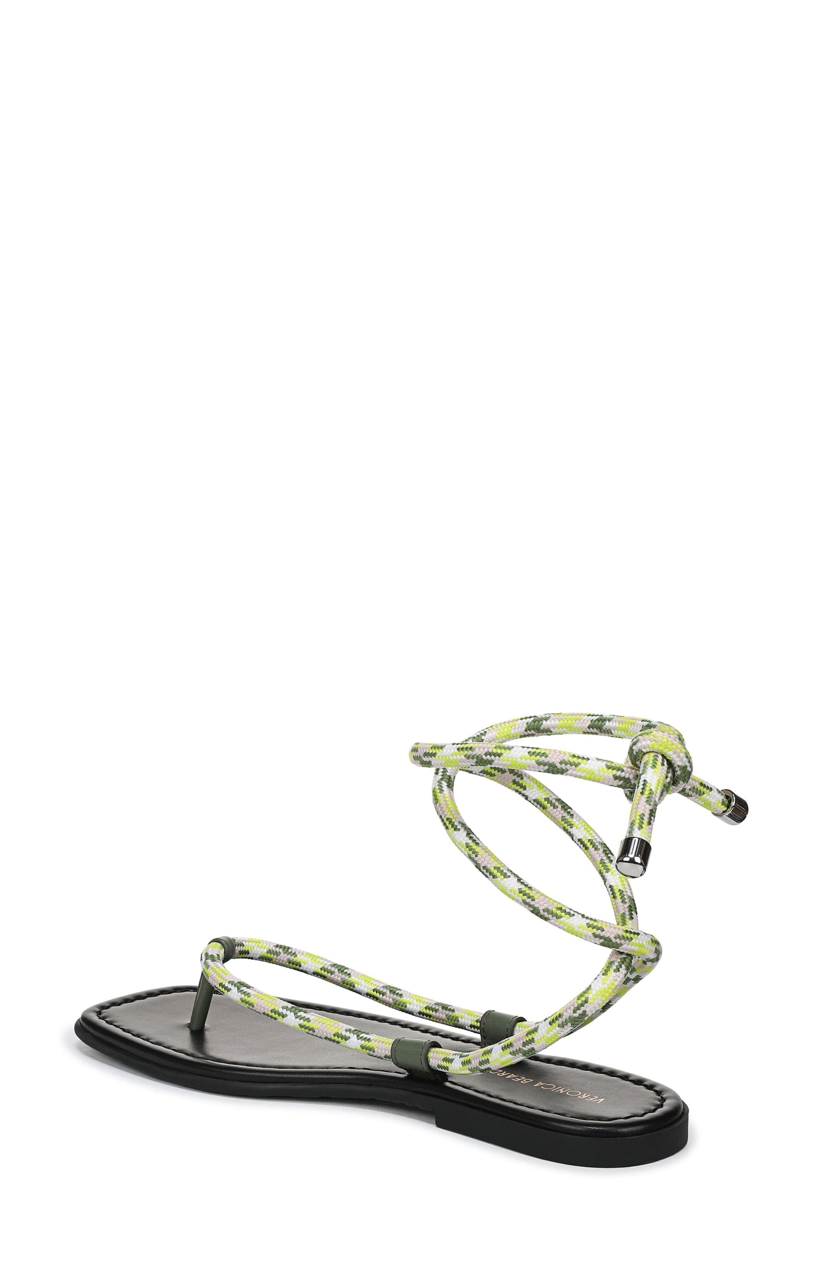 Veronica Beard Carmina Ankle Wrap Sandal, Alternate, color, Lime Multi