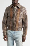 AMIRI Snake Embossed Leather Western Jacket