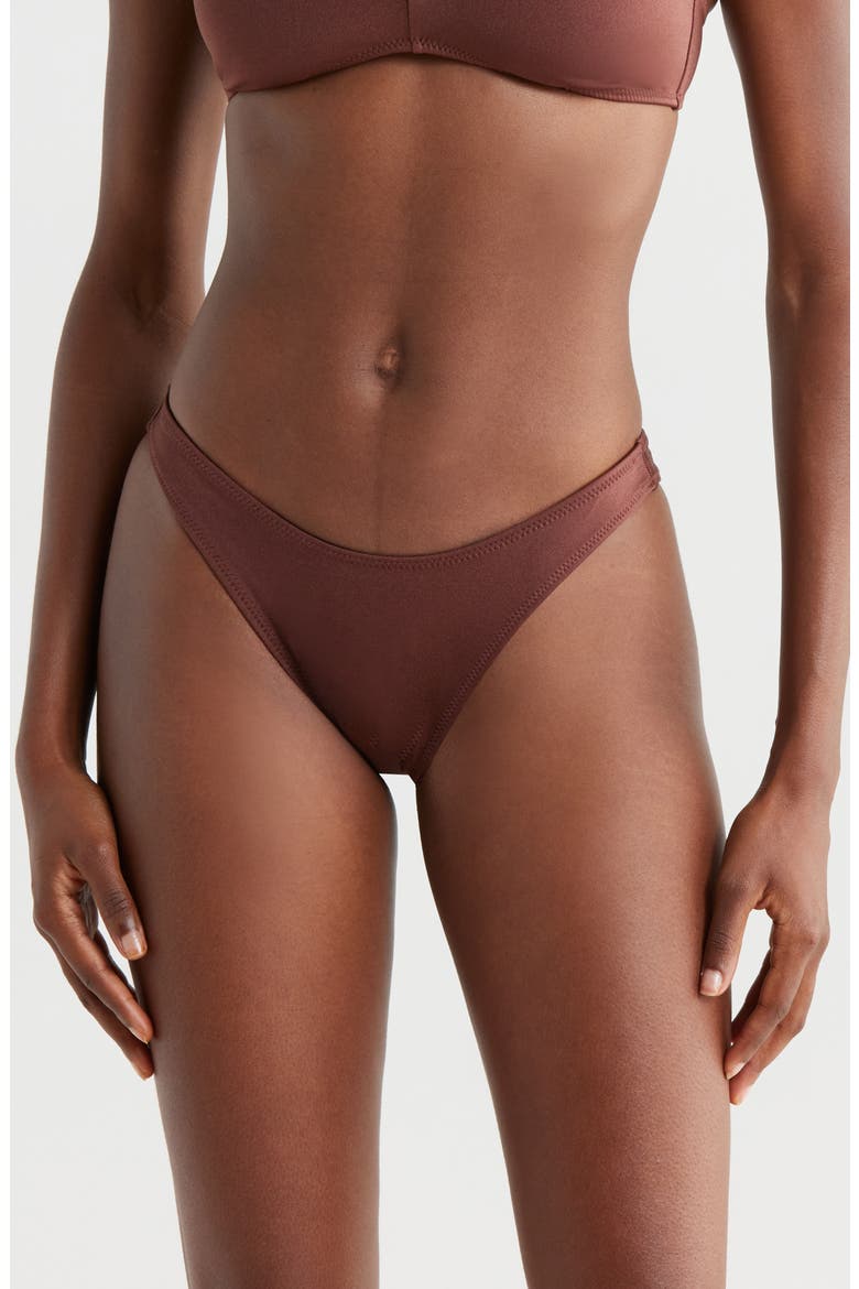Dana Shine Bikini Bottoms, Main, color, BITTER CHOCOLATE