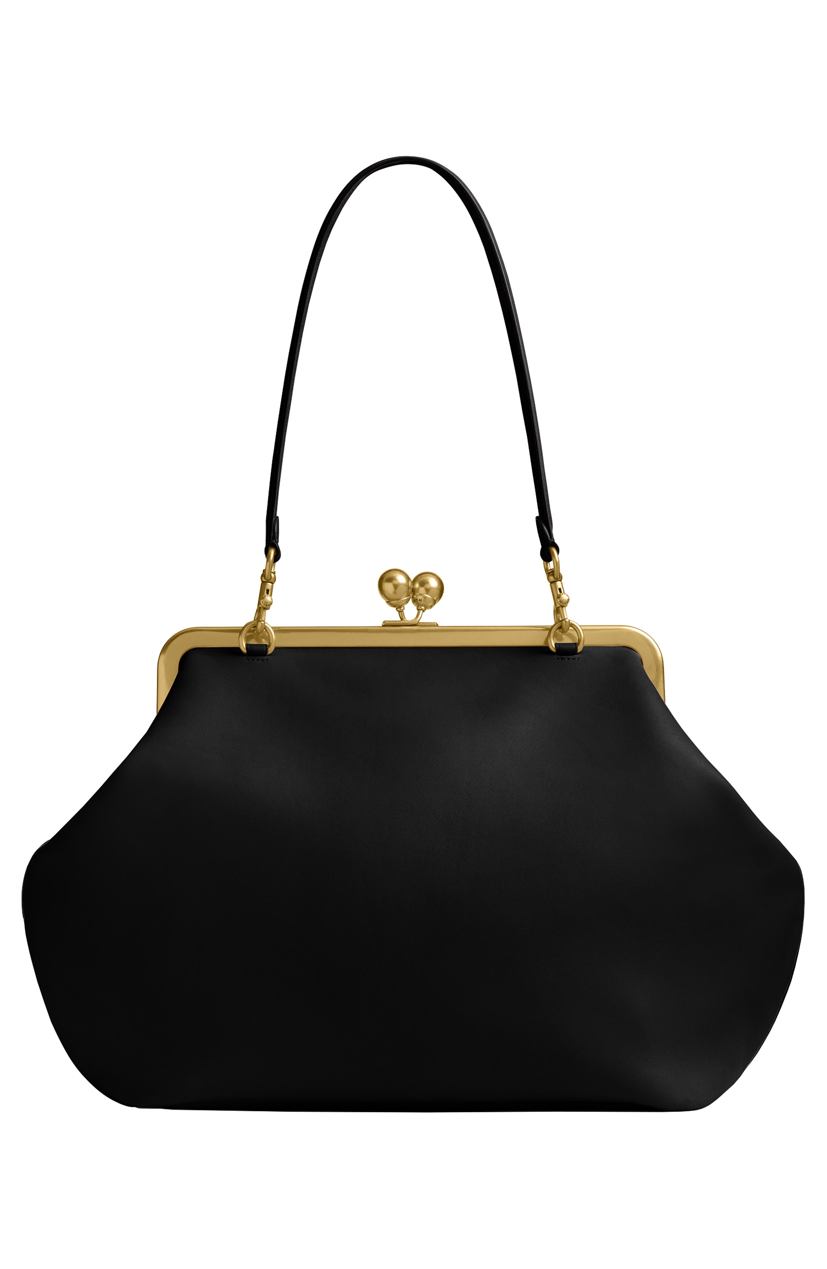 COACH Large Kiss Glovetanned Leather Frame Clutch, Alternate, color, 