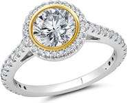 Crislu Two-Tone Halo Ring