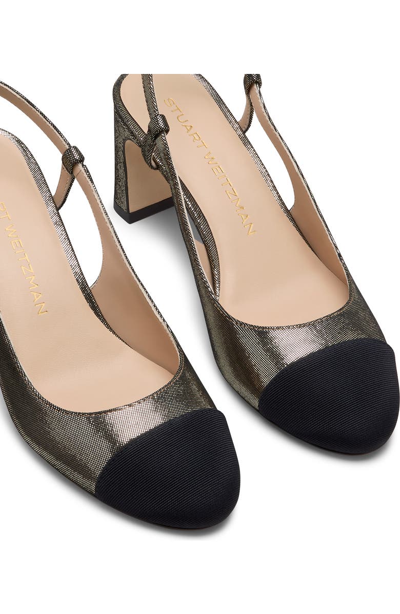 Stuart Weitzman Babette Cap Toe Slingback 60 Pump, Alternate, color,