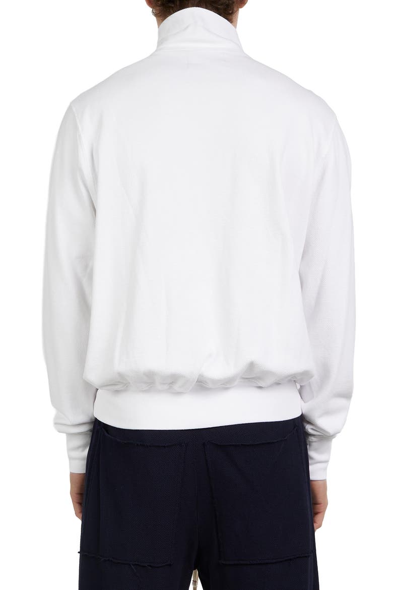 Pique Banded Half Zip Yacht Pullover, Alternate, color, White