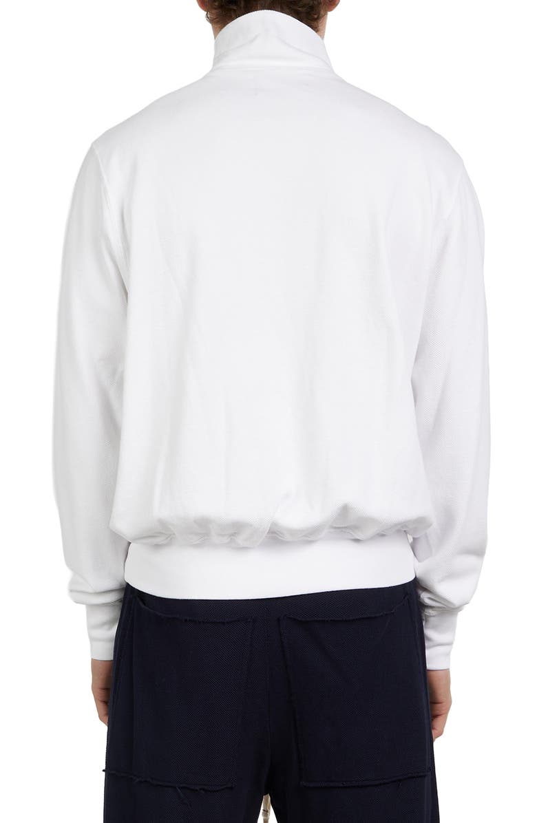 Les Tien Pique Banded Half Zip Yacht Pullover, Alternate, color, White
